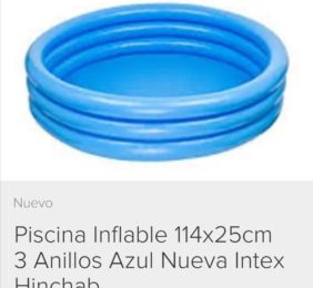 Piscina inflable 3 aros azul 114x25cm