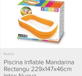 Piscina Inflable mandarina rectangular 229x147x46cm