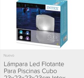 Lampara led flotante para piscinas cubo 23cm