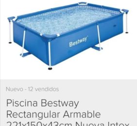 Piscina rectangular armable 221x150x43cm
